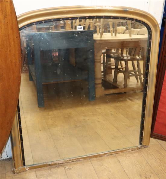 A Victorian gilt framed overmantel mirror H.106cm